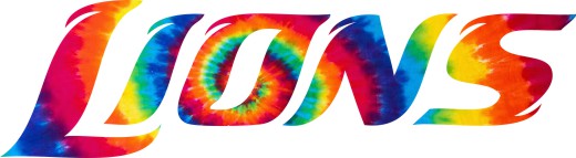 Detroit Lions rainbow spiral tie-dye logo vinyl decal